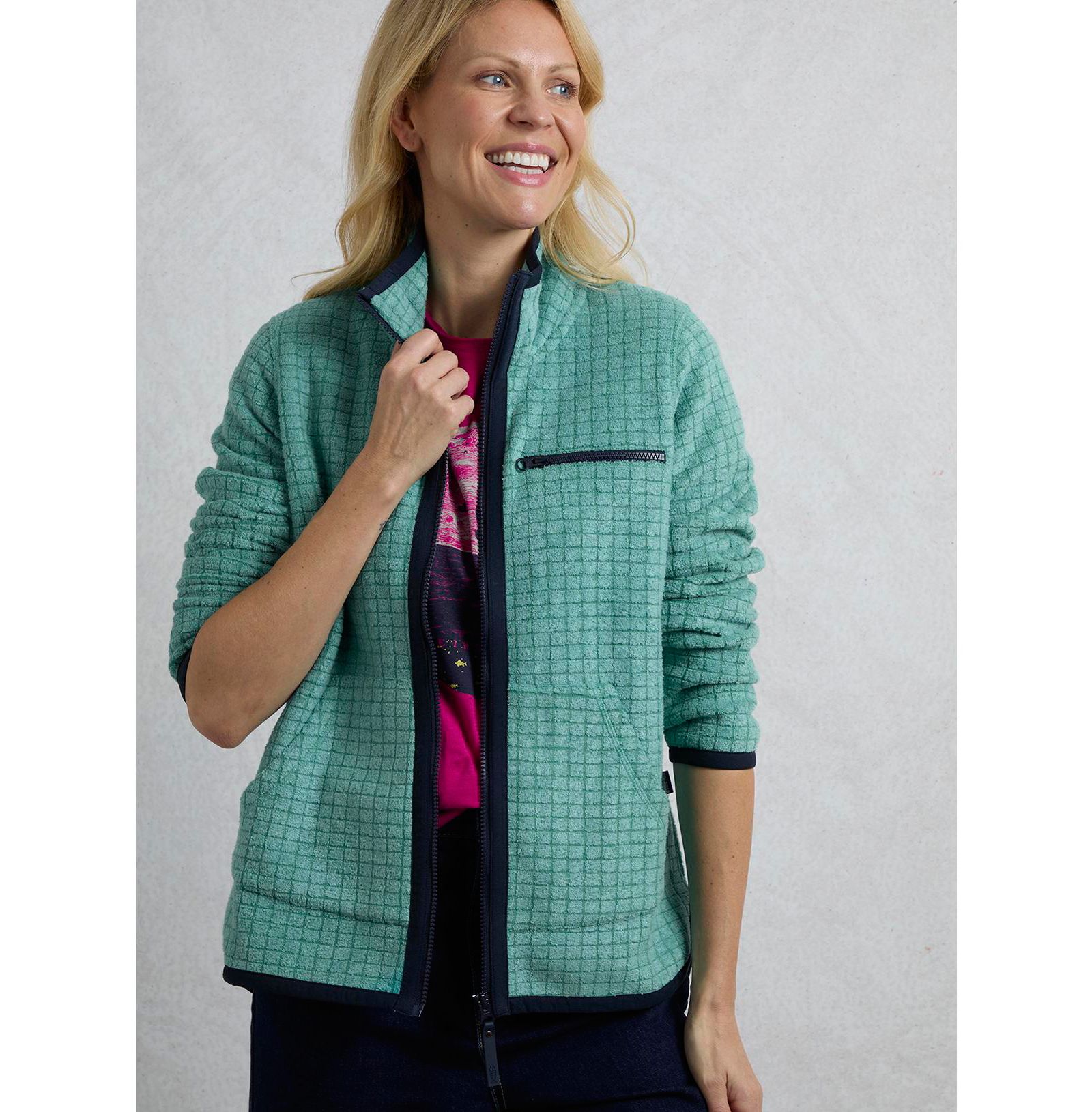 Weird Fish Women's Tilly 1/4 Zip Grid Fleece