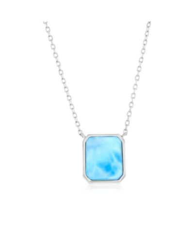 Ожерелье Sterling Rectangle Larimar