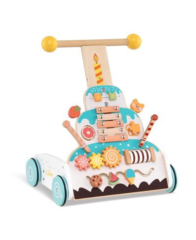 Деревянная каталка Slickblue Toddler Wooden Walker с регулировкой высоты-White