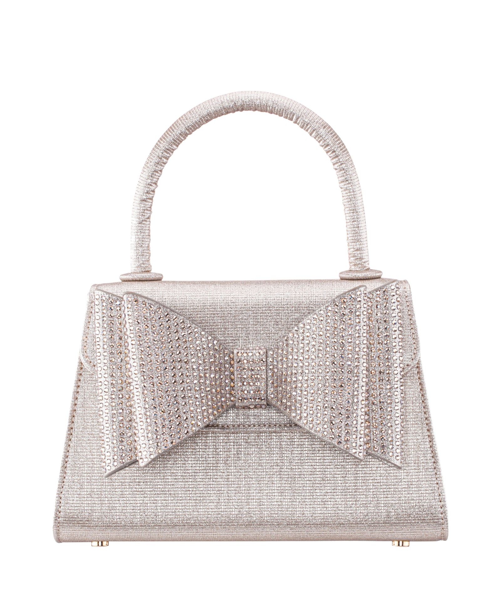 Nina Crystal Double Bow Handheld Satchel Bag