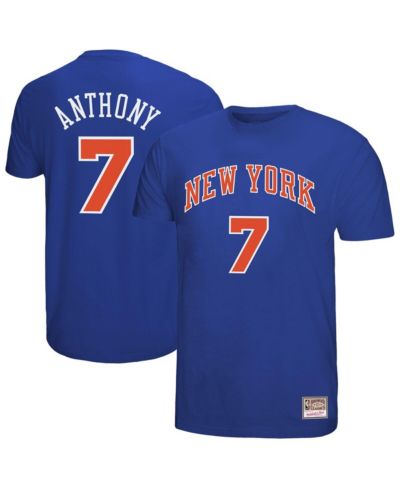 Mitchell & Ness Мужская футболка Carmelo Anthony Royal New York Knicks Hardwood Classics ретро с именем и номером
