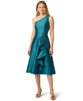 Женское миди-платье Adrianna Papell One-Shoulder Fit & Flare