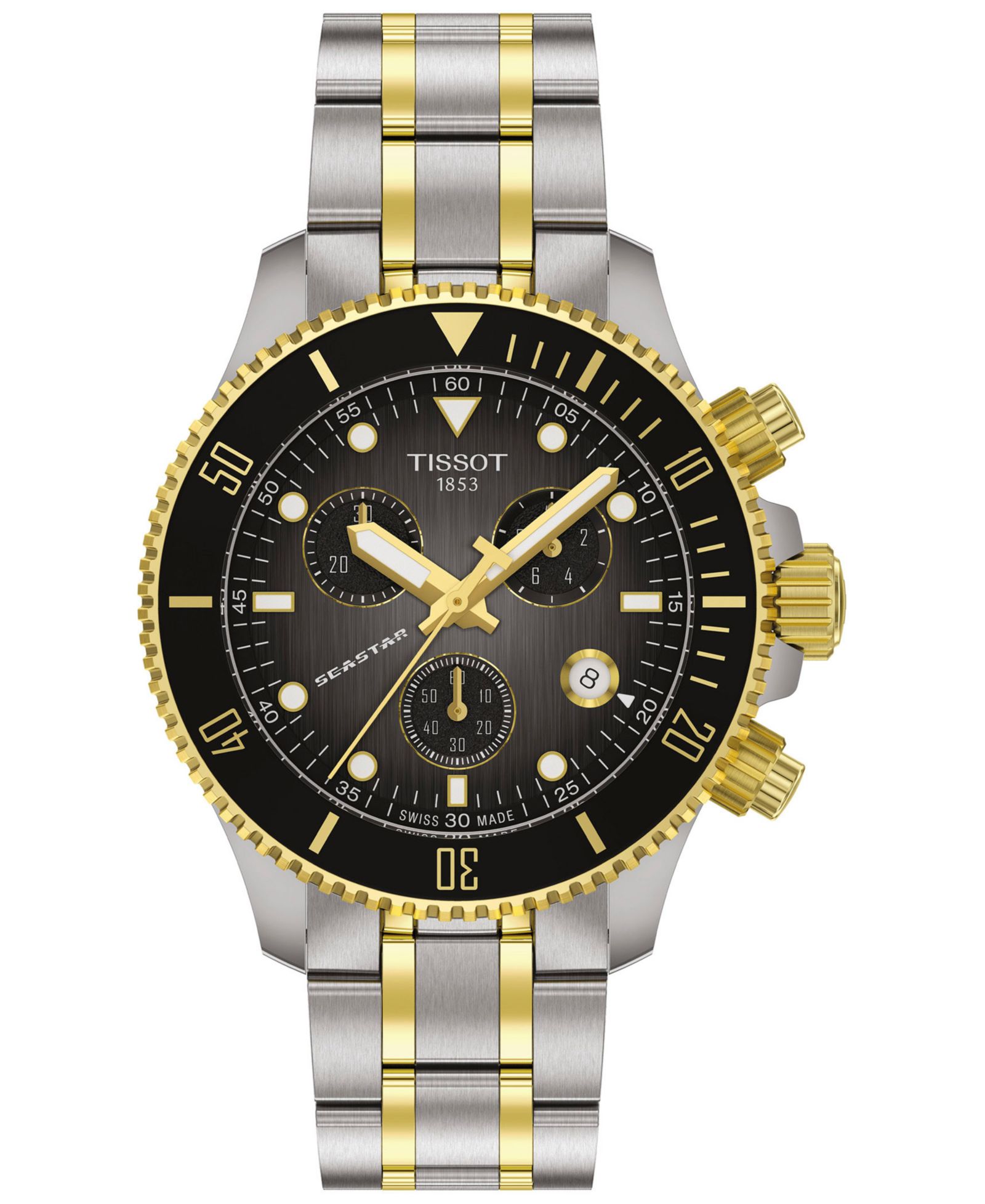 Tissot Men's Swiss Chronograph Seastar 1000 Two-Tone Stainless Steel Bracelet Watch 38mm