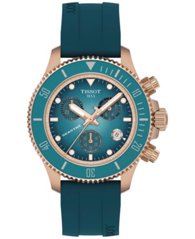Tissot Мужские швейцарские часы Seastar 1000 Blue Rubber Strap 38mm
