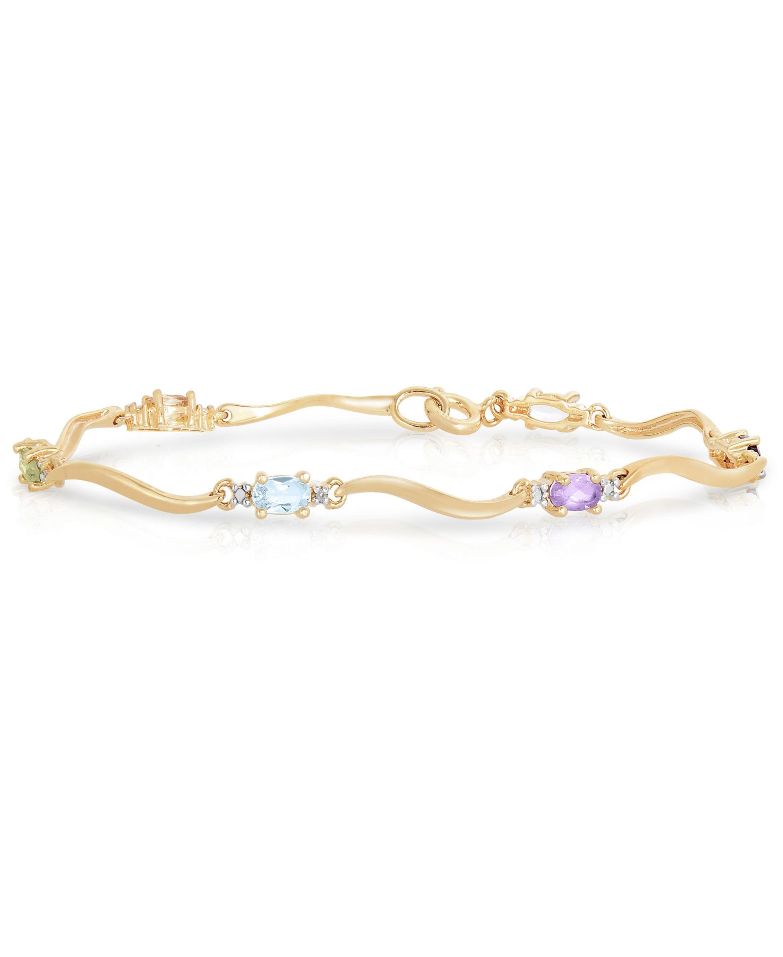 Sterling Plated Multi-Colored Cubic Zirconia Bracelet