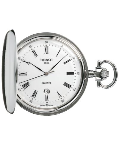 Tissot Unisex Swiss Savonnette Stainless Steel Pocket Watch 49mm