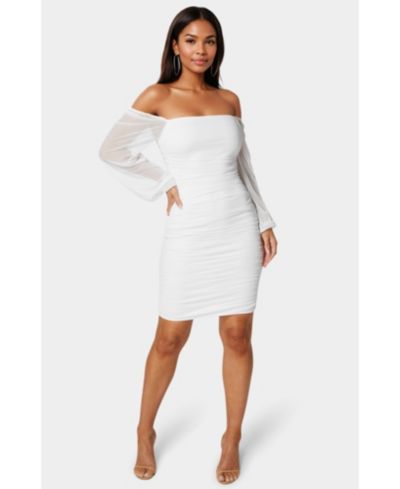 Bebe Women's Blouson Sleeve Ruched Dress