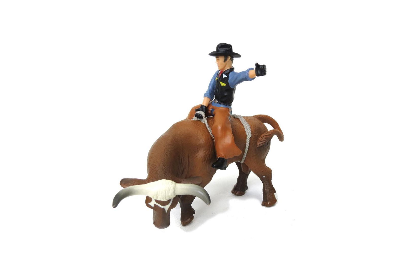 Little Buster Toys фигурка быка и наездника Brown Bucking Bull and Rider 1/16