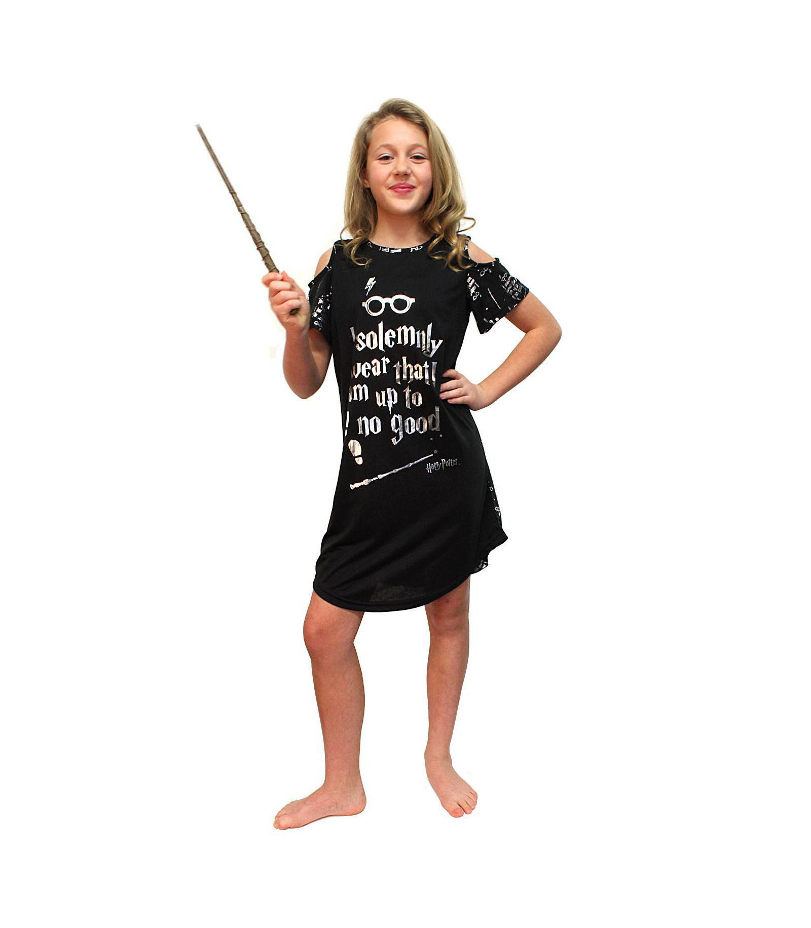 Harry Potter Intimo Детский "Solemnly Swear" Cold Shoulder Kids Nightgown Pajama