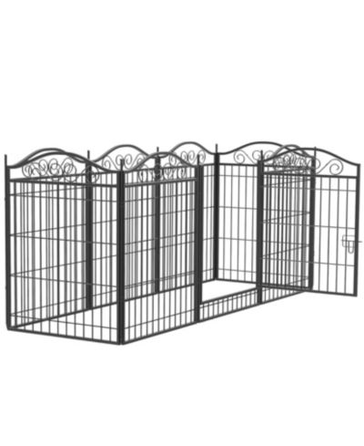 BINGOPAW 8 Panels 34.6''  Heavy Duty Dog Playpen with Lock and Door,Outdoor Dog Exercise Fence