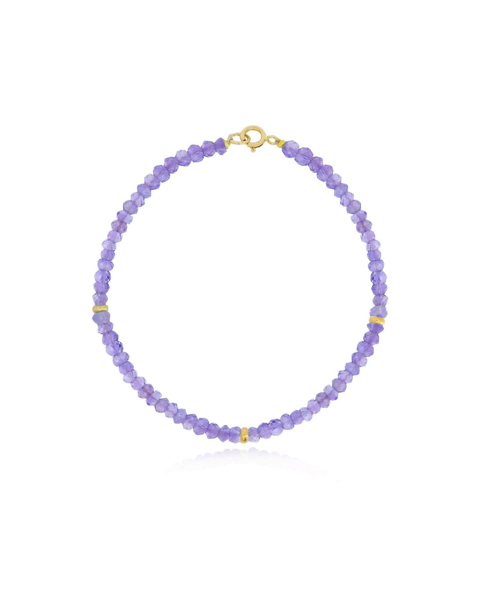 The Lovery браслет Amethyst Bead Bracelet 14k Gold