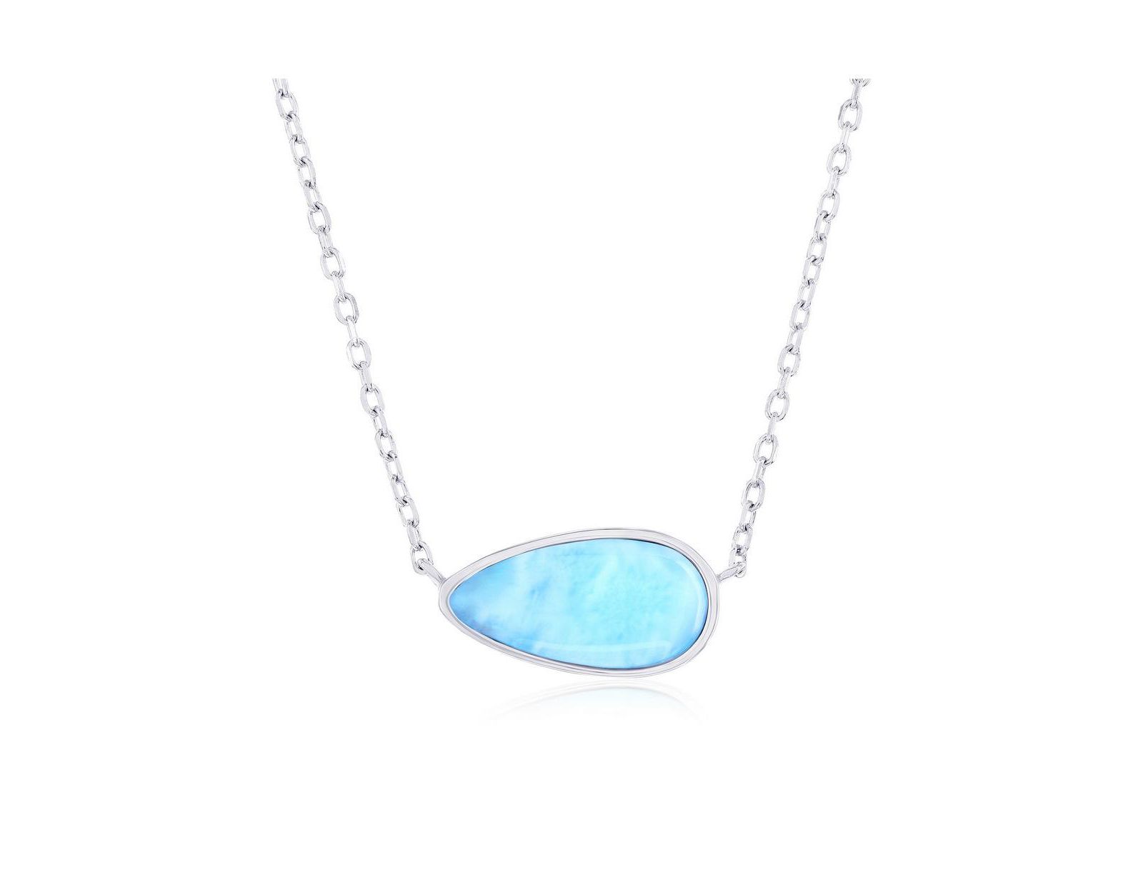 Ожерелье Sterling Sideways Pearshaped Larimar