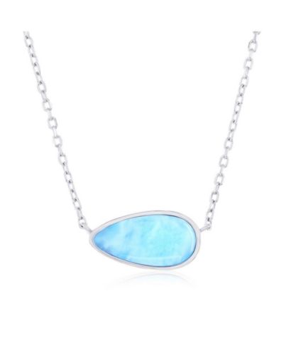 Ожерелье Sterling Sideways Pearshaped Larimar