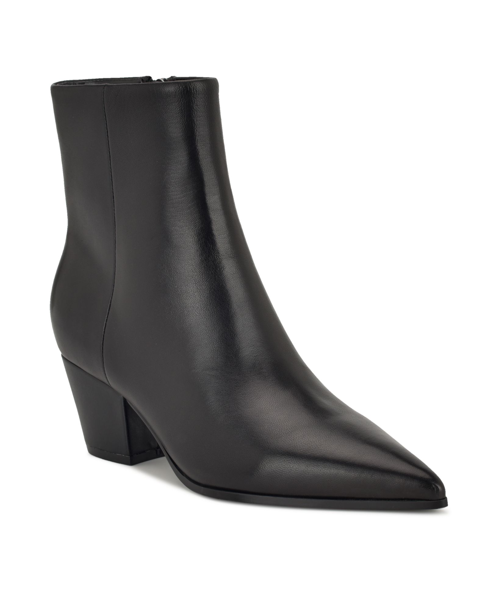 Nine West Women's Savie Leather Block Heel Booties