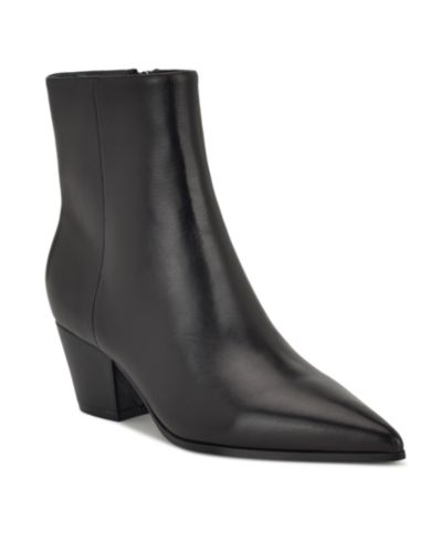 Nine West Женские кожаные ботильоны на устойчивом каблуке Savie