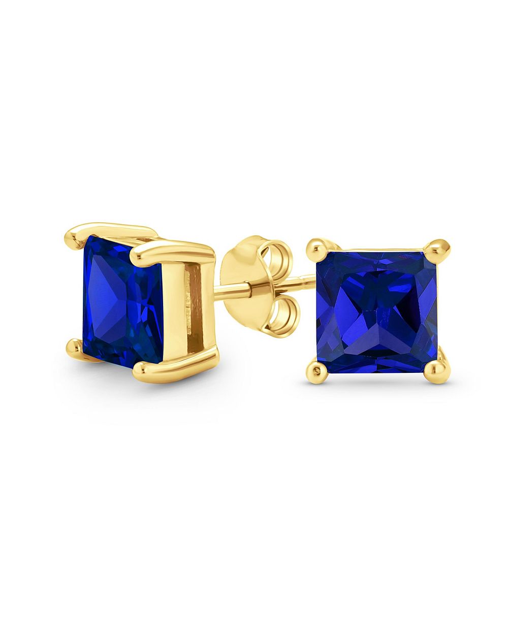 Серьги Bling Jewelry Square Purple CZ