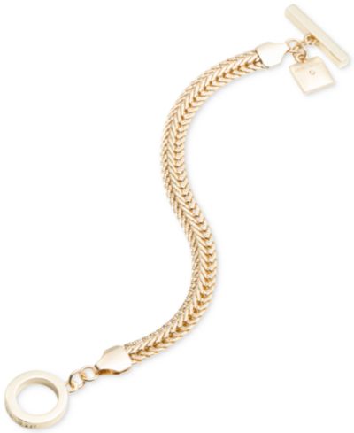 Anne Klein браслет Gold-Tone Flat Chain Toggle