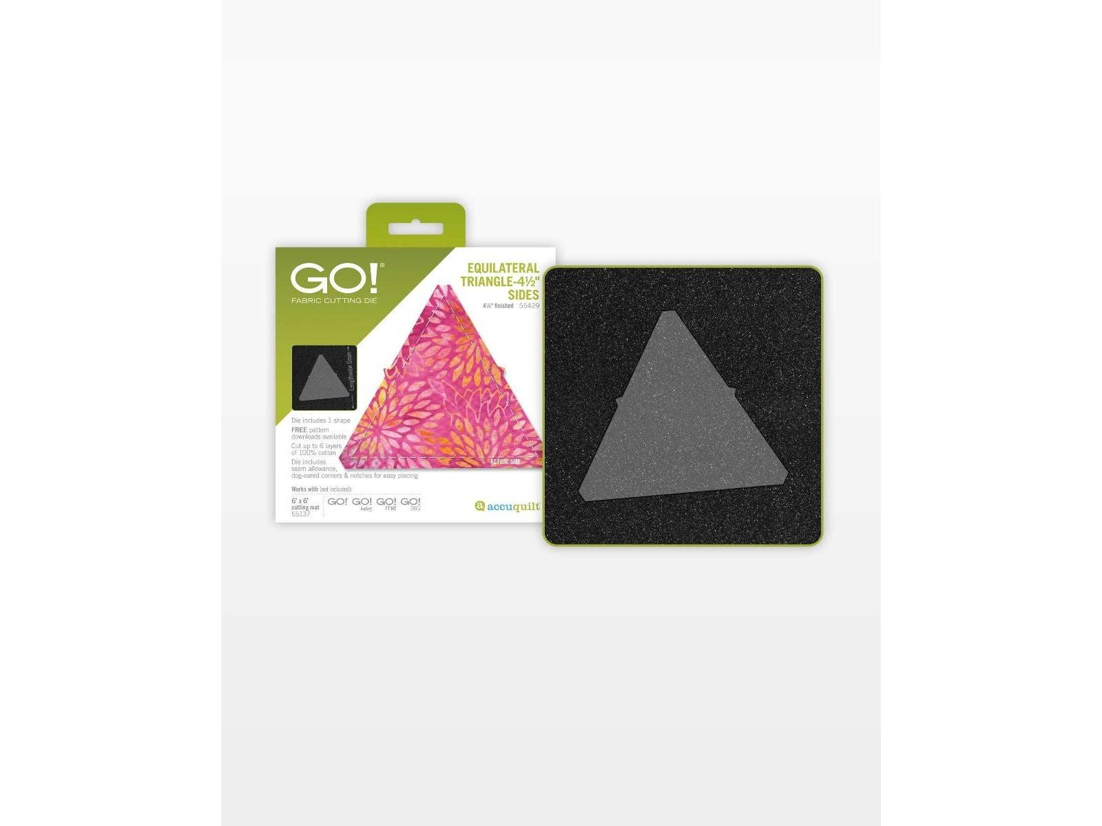 AccuQuilt GO! Equilateral Triangle Die - 4 1/4" Finished Sides for Quilting & Applique, Perfect for Fabric Cutting Machine and Quilting Projects