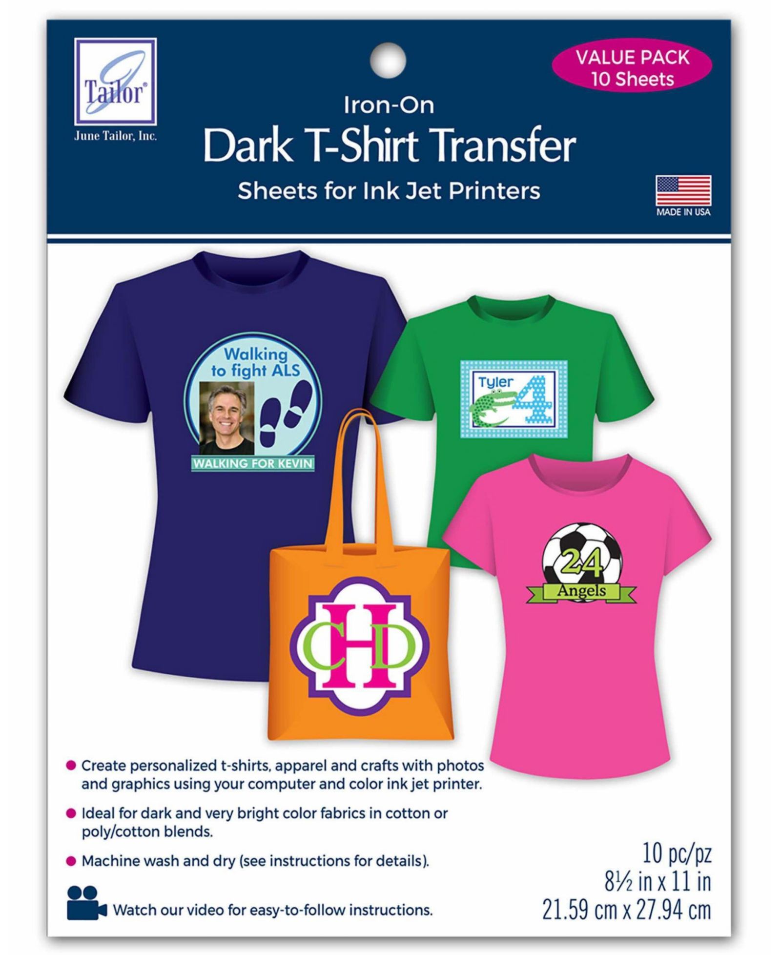 June Tailor Dark T-Shirt Transfer - 10 Sheets