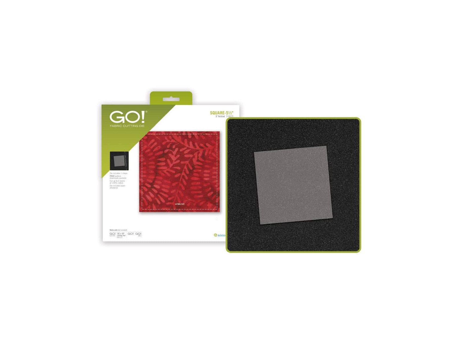 AccuQuilt GO! Square-5 1/2" Die - Perfect for Quilting, Scrapbooking, and Fabric Cutting