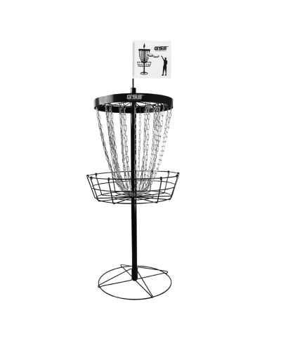 Deluxe 24-Chain Disc Golf Targets Basket, Metal Flying Disc Golf Practice Basket (Black/Blue/Orange/Red)