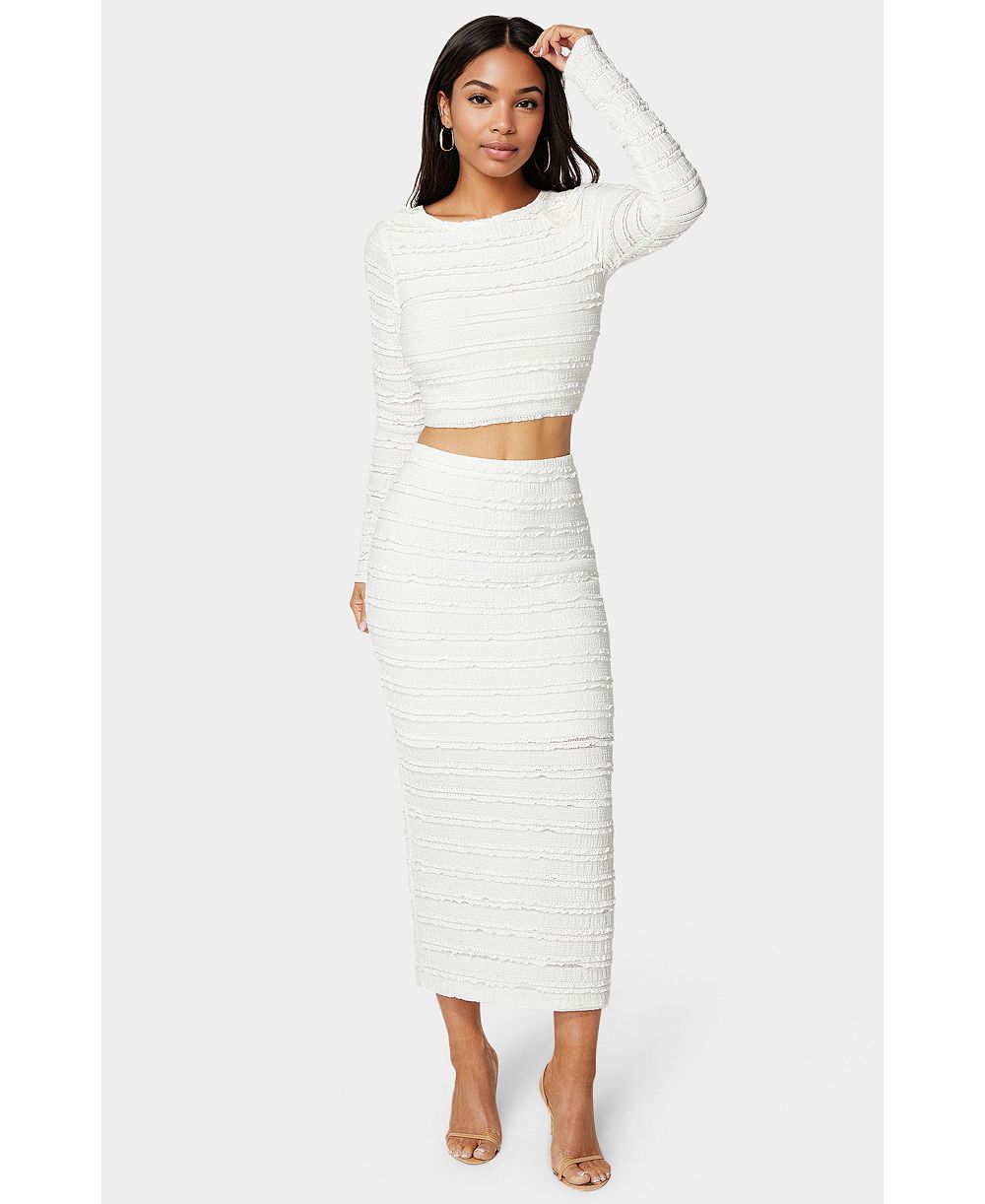 Bebe Women's Ruffle Lace Two Piece Skirt Set