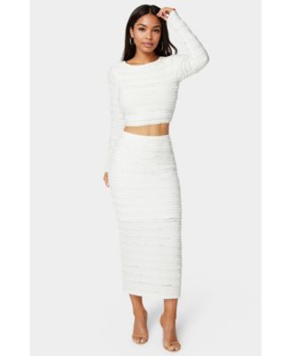 Bebe Women's Ruffle Lace Two Piece Skirt Set