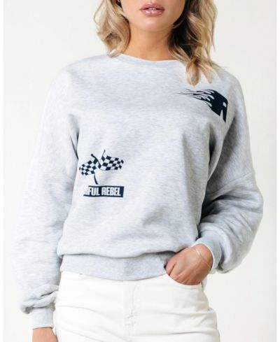 Женский свитшот Colourful Rebel Racer Logo Dropped Shoulder