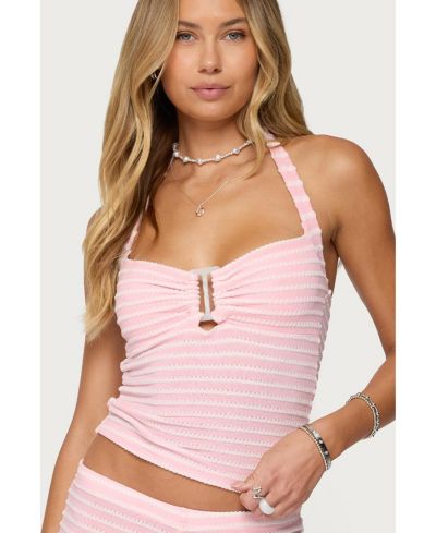Женский топ Edikted Women's Lovina Textured Striped Halter