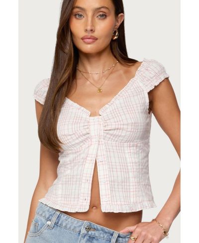 Женская рубашка Edikted Dolsy Plaid с пуговицами