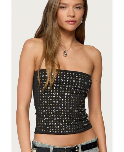 Женский топ Edikted Blanco Studded Grommet Tube