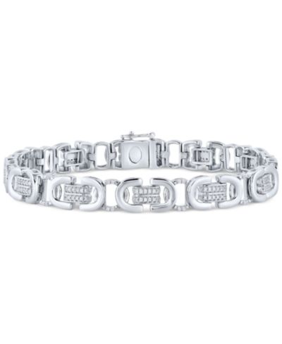 Men's Diamond Pavé U Link Bracelet (1 ct. t.w.) in Sterling Silver