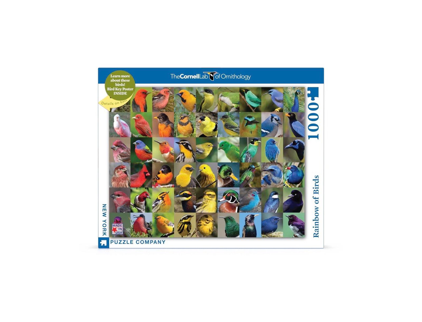 Пазл New York Puzzle Company Rainbow of Birds 1000 Piece