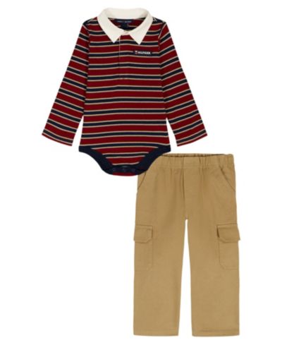 Комплект Tommy Hilfiger Baby Boys' Polo Bodysuit и брюки Cargo