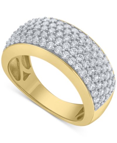 Мужское кольцо с бриллиантовым паве (2 ct. t.w.) из стерлингового серебра и 14k Gold-Plate