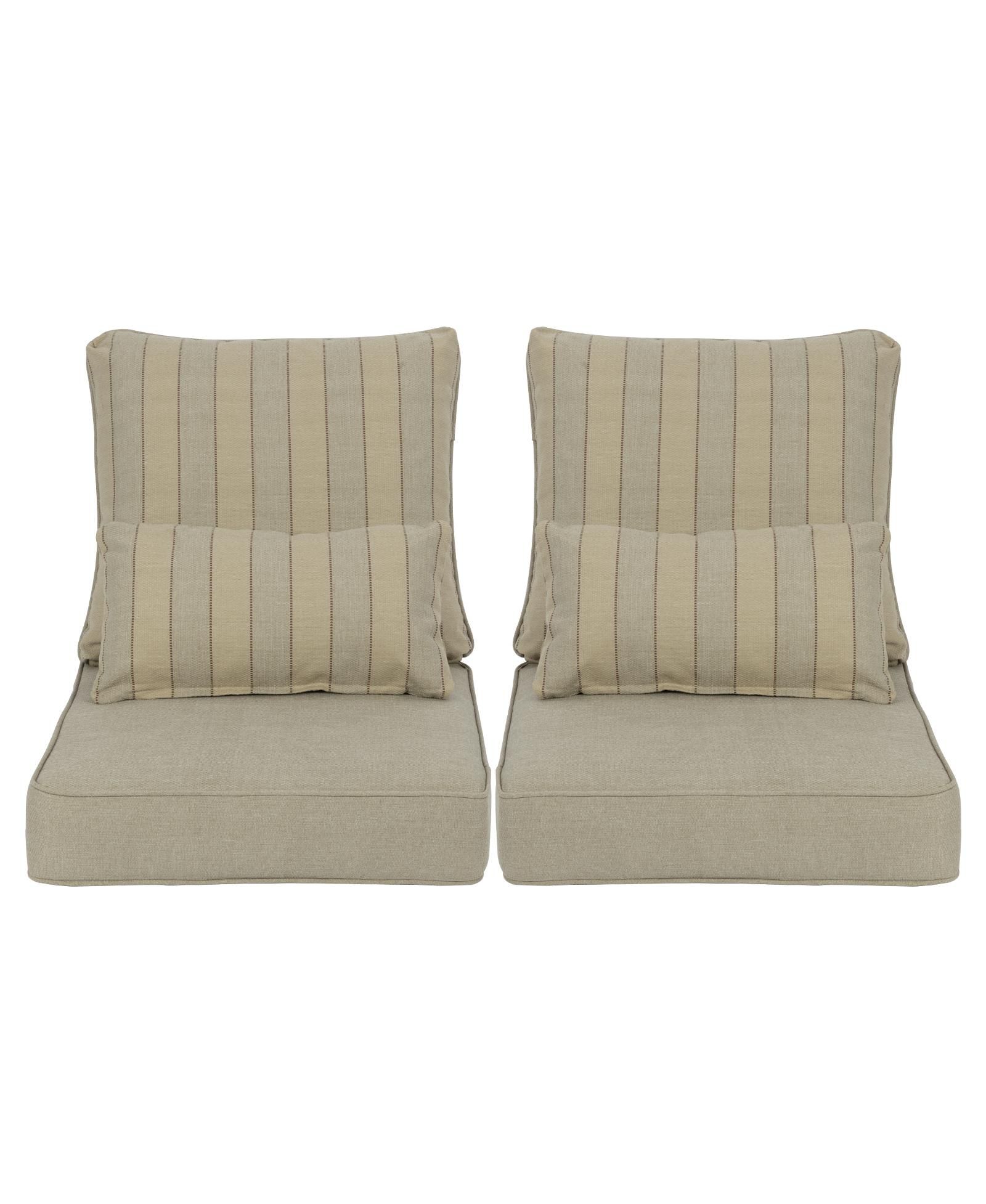 Aoodor 24'' x 24'' Outdoor Deep Seat Cushion Set, Olefin Fabric (Set of 2 Seats, 2 Backs, 2 Lumbar Pillows)