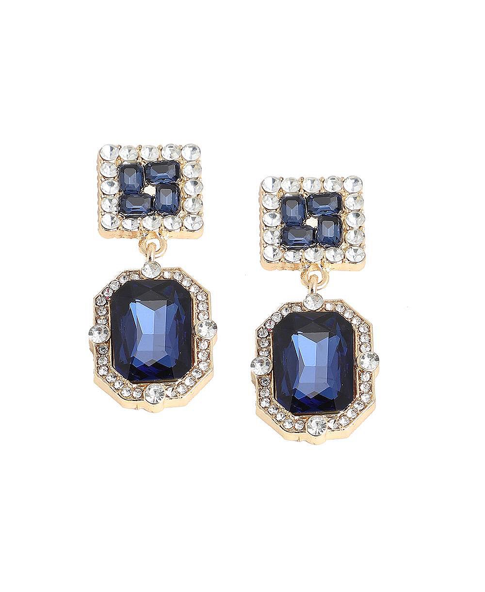 Женские серьги SOHI Blue Crystal Drop