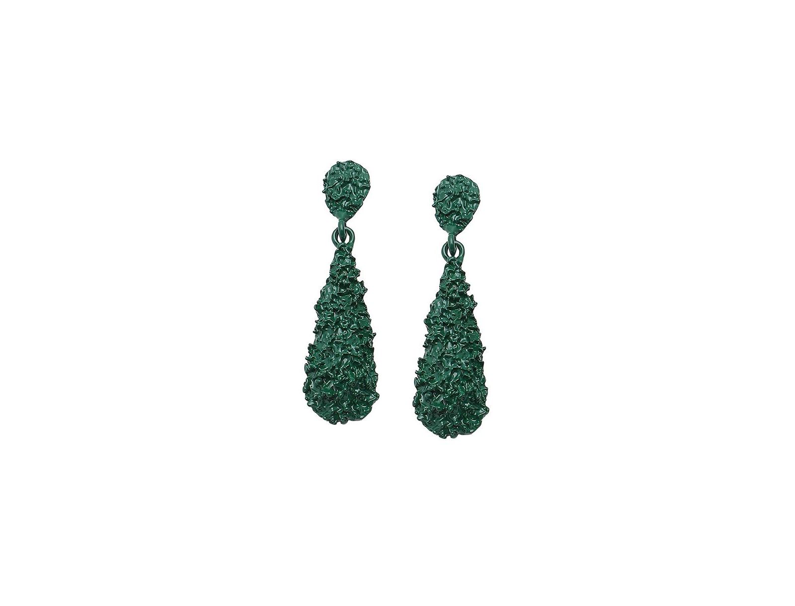 Женские серьги-капли SOHI Green Textured Teardrop