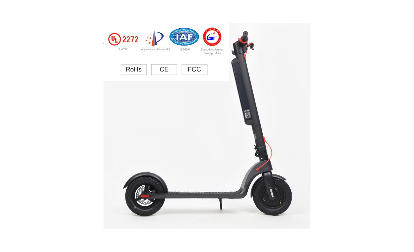 Urbanmax X8 Folding Electric Scooter - 10-Inch Tires, 350W Motor, 32 km/h Speed, 35-45 km Range, Triple Braking System, LED Lights, Waterproof, Portable