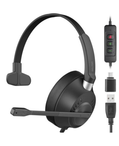 Delton 40Y Wired USB/USB-C Noise-Canceling Single-Ear Headset