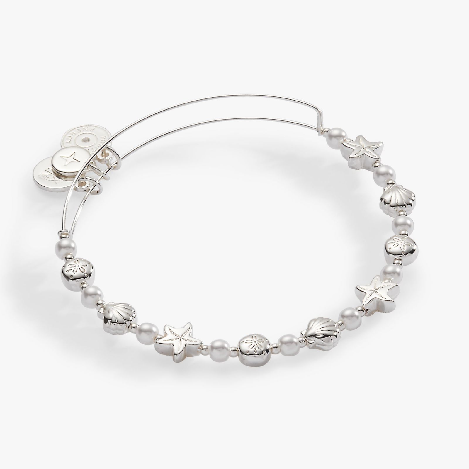 Seaside Pearl Beaded Bangle Bracelet
