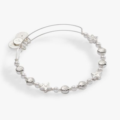 Seaside Pearl Beaded Bangle Bracelet