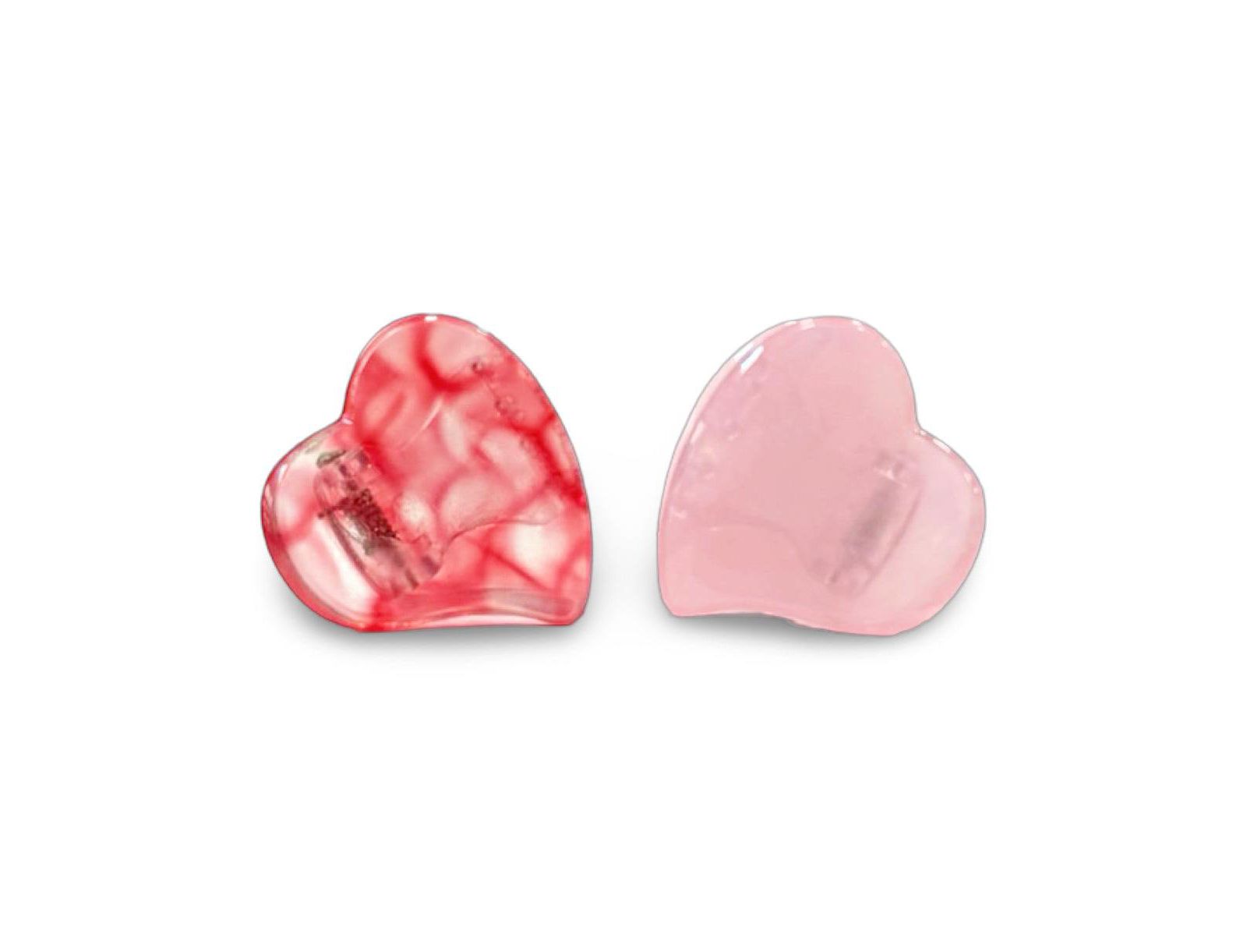 Headbands of Hope Mini Heart Clip Set - Red + Pink