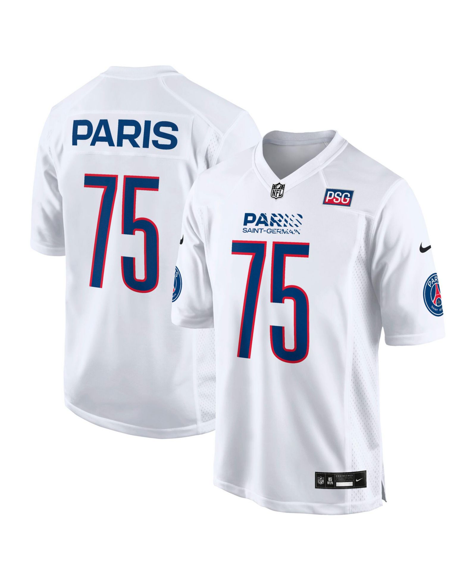 Nike Men's White Paris Saint-Germain 2025 Club World Cup X NFL Jersey футболка мужская