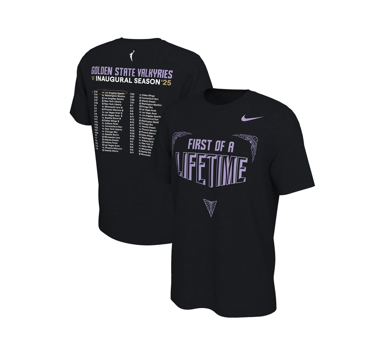 Nike Футболка Nike Men's and Women's Eclipse Black Golden State Valkyries 2025 Inaugural Season First of a Lifetime Schedule