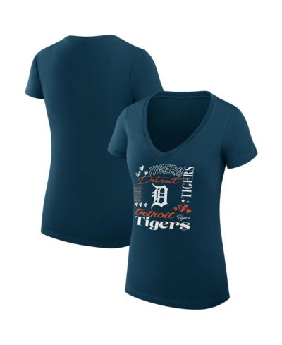 Женская футболка G-III 4Her by Carl Banks Detroit Tigers Collage Team Graphic V-Neck Fitted