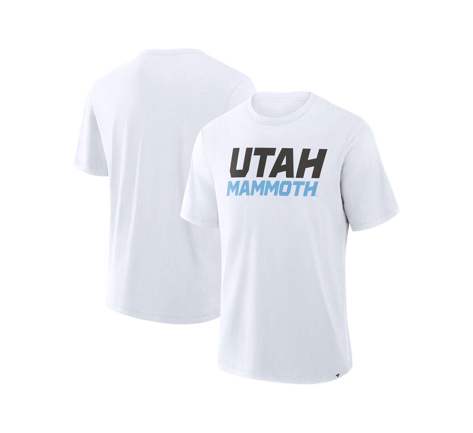 Мужская футболка Fanatics White Utah Mammoth Wordmark Stadium Slub