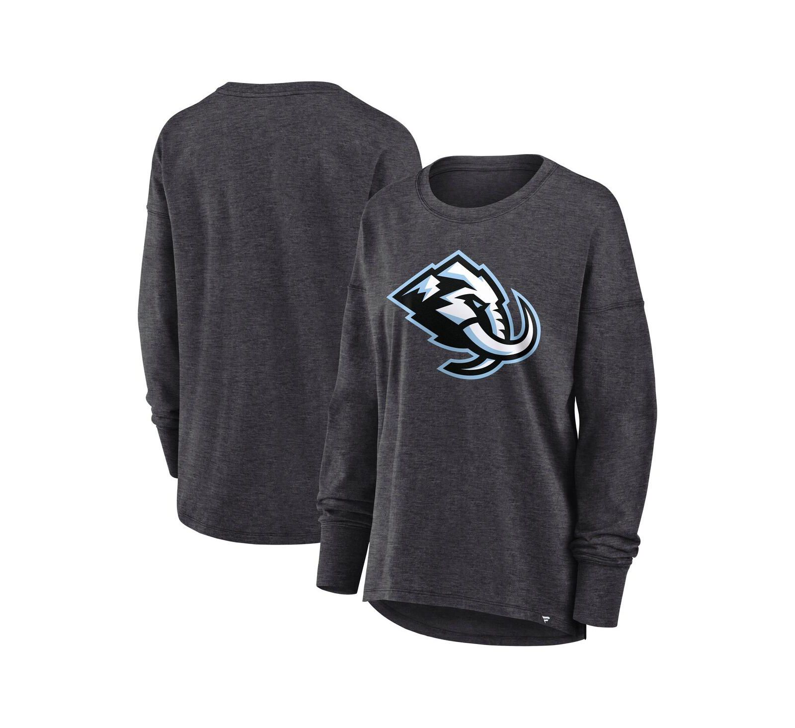 Fanatics Women's Heather Charcoal Utah Mammoth Primary Logo Legacy Long Sleeve T-Shirt