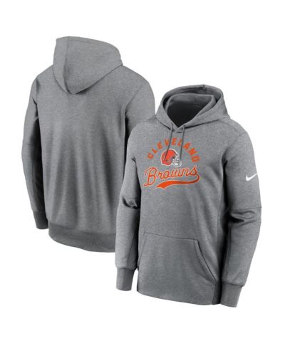 Nike Men's Heather Gray Cleveland Browns Performance Fleece Pullover Hoodie