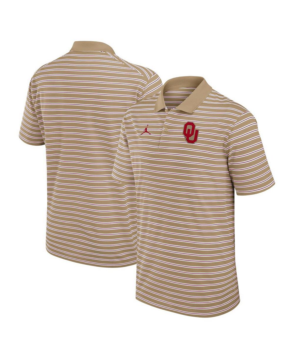 Jordan Мужская поло рубашка Oklahoma Sooners Primetime Victory Striped Tan/White